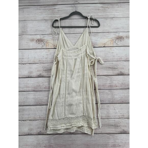 Free People Tie Side Beach Cover Up Dress Womens Medium Cream Ivory Lace - Picture 2 of 9